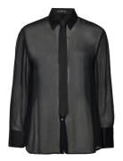 Tie Shirt With Satin Details Tops Shirts Long-sleeved Black Mango