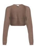 D6Juniper Bolero Tops Knitwear Cardigans Brown Dante6