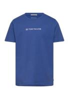 Printed T-Shirt Tops T-Kortærmet Skjorte Blue Tom Tailor