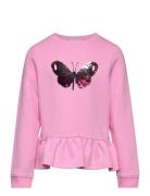 Sequins Volant Sweatshirt Tops Sweatshirts & Hoodies Sweatshirts Pink ...