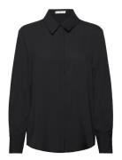 Regular Flowy Shirt Tops Shirts Long-sleeved Black Mango