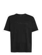 S/S Crew Neck Tops T-Kortærmet Skjorte Black Calvin Klein