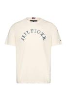 Hilfiger Arched Tee Tops T-Kortærmet Skjorte Cream Tommy Hilfiger