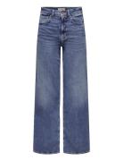 Onlmadison Blush Hw Wide Dnm Dot372 Noos Bottoms Jeans Wide Blue ONLY