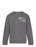 Message Cotton Sweatshirt Tops Sweatshirts & Hoodies Sweatshirts Grey ...
