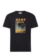 Washed Graphic Ss T-Shirt Tops T-Kortærmet Skjorte Black GANT