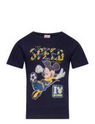 Short-Sleeved T-Shirt Tops T-Kortærmet Skjorte Navy Mickey Mouse