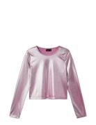 Nlfnirror Ls Crop Top Tops T-shirts Long-sleeved T-Skjorte Pink LMTD