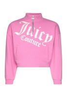Juicy Quilted Panel Quarter Zip Tops Sweatshirts & Hoodies Sweatshirts...
