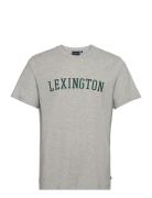 Mac Casual Print Tee Tops T-Kortærmet Skjorte Grey Lexington Clothing
