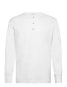 Slhphillip Ls Henley Noos Tops T-Langærmet Skjorte White Selected Homm...