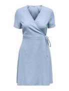Onladdiction-Caro S/S Linen Dress Cc Pnt Kort Kjole Blue ONLY
