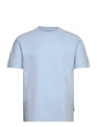 Relaxed Structured T-Shirt Tops T-Kortærmet Skjorte Blue Tom Tailor
