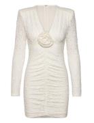 Lace Mini V-Neck Dress Kort Kjole Cream ROTATE Birger Christensen