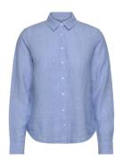 Reg Linen Chambray Shirt Tops Shirts Long-sleeved Blue GANT