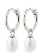 Berthe Recycled Pearl Hoop Earrings Silver-Plated Accessories Jeweller...