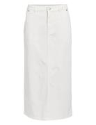 Objtalia Hw Twill Skirt 132 Knælang Nederdel White Object
