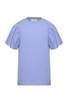 T-Shirt Ss Woven Tops T-Kortærmet Skjorte Blue Creamie