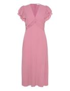 Vallie Midi Dress Knælang Kjole Pink Bubbleroom