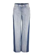 Nmrinna Nw Wide Jeans Colorblock Bottoms Jeans Wide Blue NOISY MAY