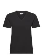 T-Shirt V-Neck Tops T-shirts & Tops Short-sleeved Black Boozt Merchand...