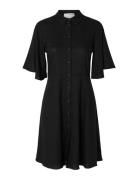 Slfgulia 2/4 Short Shirt Dress Knælang Kjole Black Selected Femme