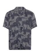 Maklampo Tops Shirts Short-sleeved Navy Matinique