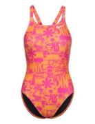 Nike Fast Back Piece Hydrastrong Multi Print Badedragt Badetøj Multi/p...