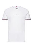 Tommy Logo Tipped Tee Tops T-Kortærmet Skjorte White Tommy Hilfiger