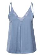 Vicava V-Neck Lace Singlet- Noos Tops T-shirts & Tops Sleeveless Blue ...