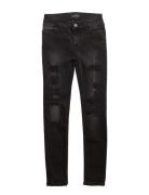Jr New Moon Destroyed Bottoms Jeans Regular Jeans Black Designers Remi...
