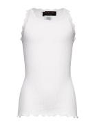 Silk Top W/ Lace Tops T-shirts Sleeveless White Rosemunde Kids