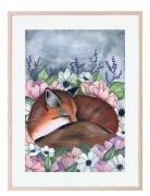 Poster Flower Field Fox 30X40 Home Kids Decor Posters & Frames Posters...