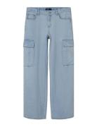 Nlftartizza Dnm Lw Wide Cargo Pant Noos Bottoms Jeans Wide Jeans Blue ...