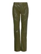 Enastrid Pants 6949 Bottoms Trousers Leather Leggings-Bukser Khaki Gre...