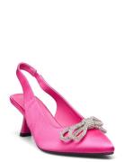 Biapretty Crystal Bow Sling Back Satin Shoes Heels Pumps Sling Backs P...