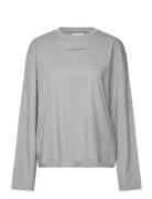 Cotton Melange Long Sleeve Sport T-shirts & Tops Long-sleeved Grey Röh...
