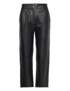 Andie Leather Trousers Bottoms Trousers Leather Leggings-Bukser Black ...