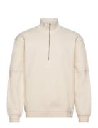 Koji Half Zip Sweat-Whitecap Gray Designers Sweatshirts & Hoodies Swea...