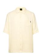 Enzi Seersucker Ss Shirt Designers Shirts Short-sleeved Yellow Daily P...