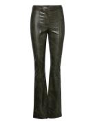 Flare Pants With Animal Print Effect Bottoms Trousers Leather Leggings...
