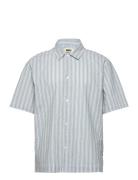 Wbbanks Stripe Shirt Designers Shirts Short-sleeved White Woodbird