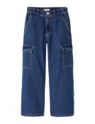 Nkfrose Hw Wide Cargo Jeans 6190-Bs Noos Bottoms Jeans Wide Jeans Blue...