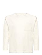 Nkmvebbe Ls Boxy Top Tops T-shirts Long-sleeved T-Skjorte White Name I...
