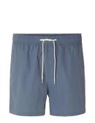 Slhcooper-Seersucker Swimshorts Bottoms Shorts Casual Blue Selected Ho...