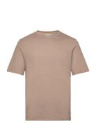 Jjniel Tee Ss Crew Neck Tops T-Kortærmet Skjorte Beige Jack & J S