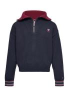 Monogram Half Zip-Up Sweater Tops Sweatshirts & Hoodies Sweatshirts Bl...
