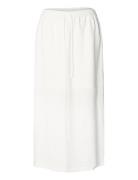 Slfviva Hw Ankle Skirt Noos Knælang Nederdel White Selected Femme