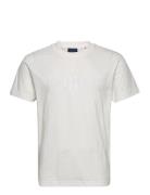 Reg Tonal Shield Ss T-Shirt Tops T-Kortærmet Skjorte White GANT