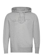 Logo Hoodie Tops Sweatshirts & Hoodies Hoodies Grey GANT